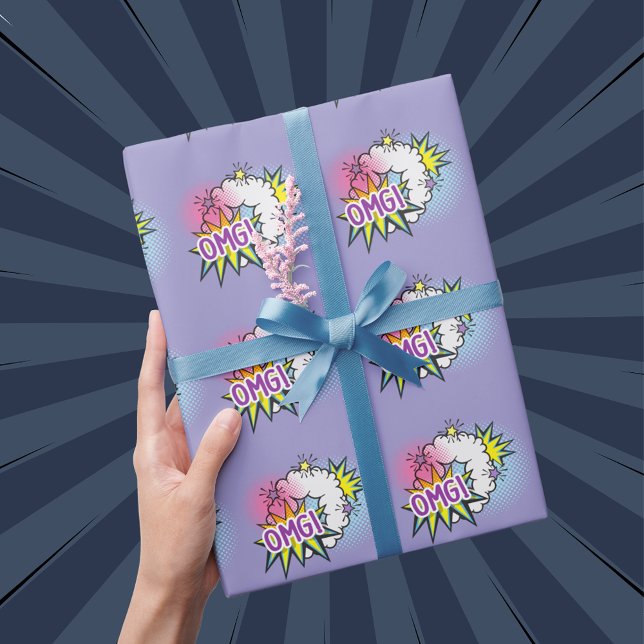 Comic book theme OMG funny Wrapping Paper (Creator Uploaded)