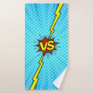Comic book versus background, classic pop-art styl bath towel