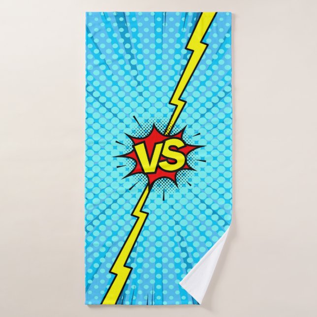 Comic book versus background, classic pop-art styl bath towel (Bath Towel)