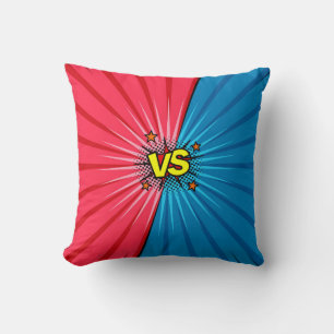 Comic book versus background, classic pop-art styl cushion