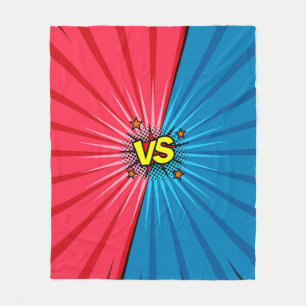 Comic book versus background, classic pop-art styl fleece blanket