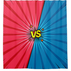 Comic book versus background, classic pop-art styl shower curtain
