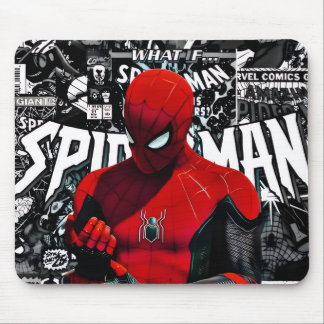 Comic Book Web Hero Mousepad - Red Masked Superher