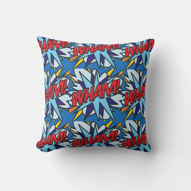 Comic Book WHAM! KA-POW! Cushion (Front)