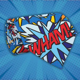 Comic Book WHAM Pop Art Superhero Tie