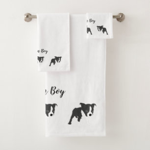 Comic Boston Terrier Boston Boy Bath Towel Set