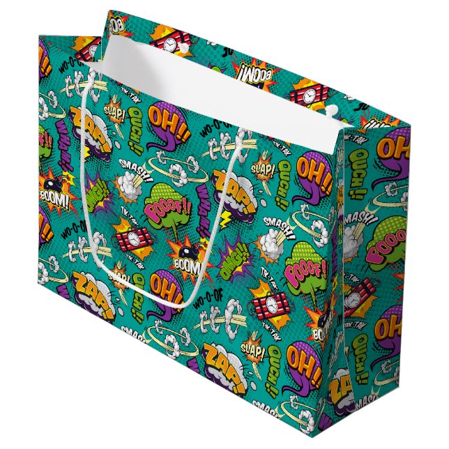Comic Bubbles Large Gift Bag (Front Angled)