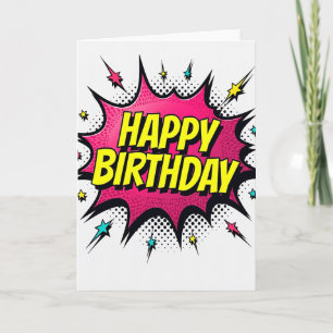 Comic Burst Birthday Card