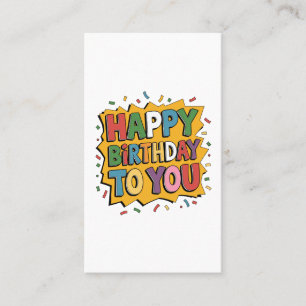 Comic Burst Happy Birthday Business Card