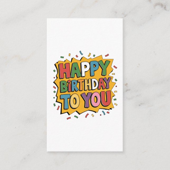 Comic Burst Happy Birthday Enclosure Card (Front)