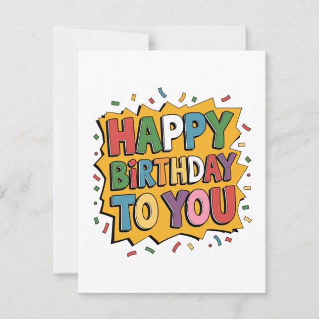 Comic Burst Happy Birthday Invitation (Front)