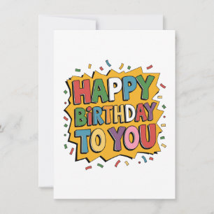 Comic Burst Happy Birthday Invitation