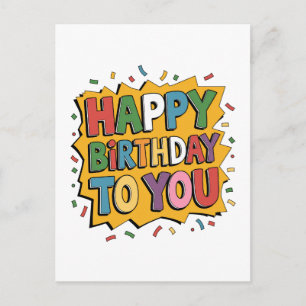 Comic Burst Happy Birthday Invitation Postcard