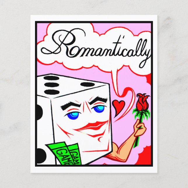 Comic Card #2084 Lucky Dice Art Print (Front)