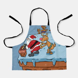 Comic cartoon Santa Claus christmas Apron