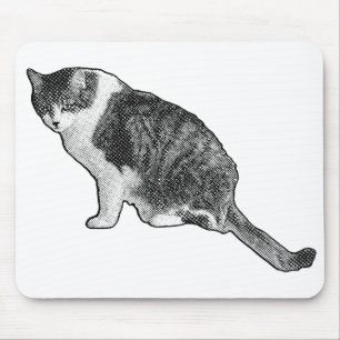Comic Cat Sits Ready To Boost Every Workday Mouse Pad