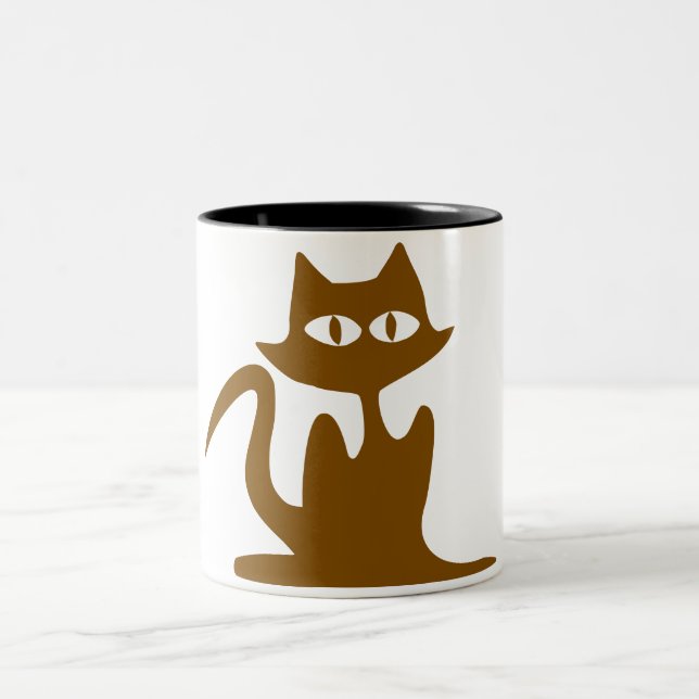 Comic Cat Vector Illustration Mug (Center)