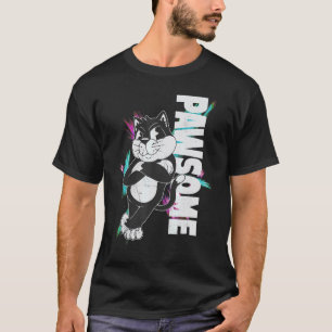 Comic Cat with style. Pawsome. T-Shirt