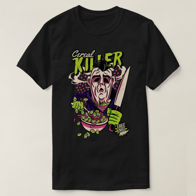 Comic Cereal Killer Cereal Box Funny Horror 2 T-Shirt (Design Front)