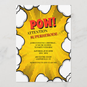 Comic Clouds Invitation