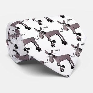 Comic donkey mosaic with white background tie