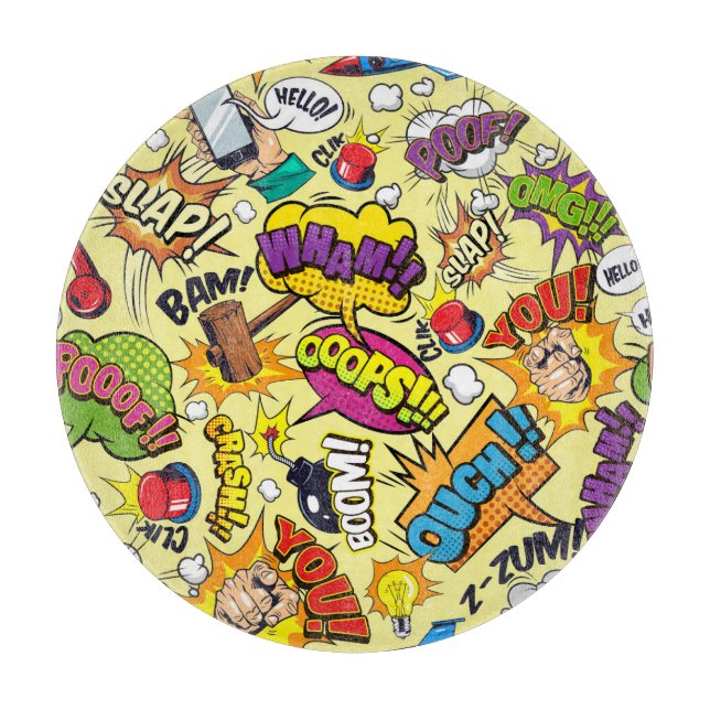 Comic Elements Colourful Pattern Cutting Board (Front)