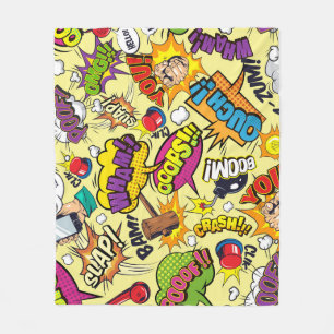 Comic Elements Colourful Pattern Fleece Blanket