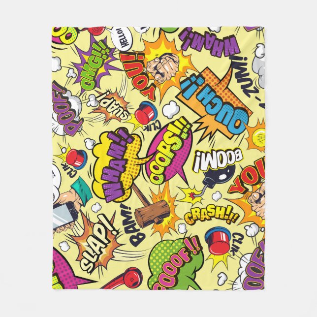 Comic Elements Colourful Pattern Fleece Blanket (Front)