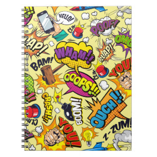 Comic Elements Colourful Pattern Notebook