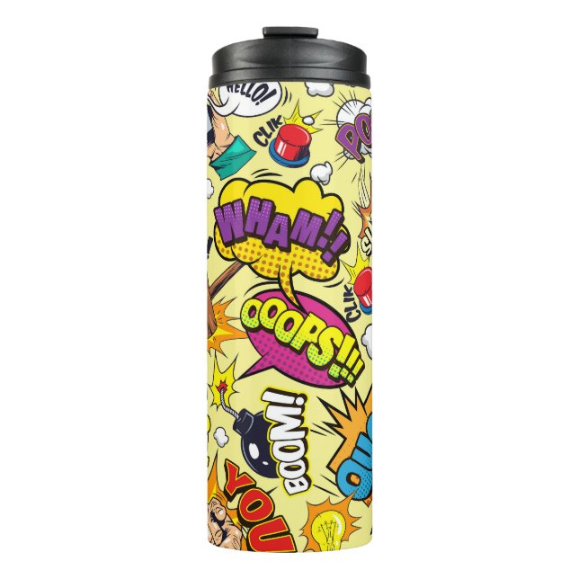 Comic Elements Colourful Pattern Thermal Tumbler (Front)