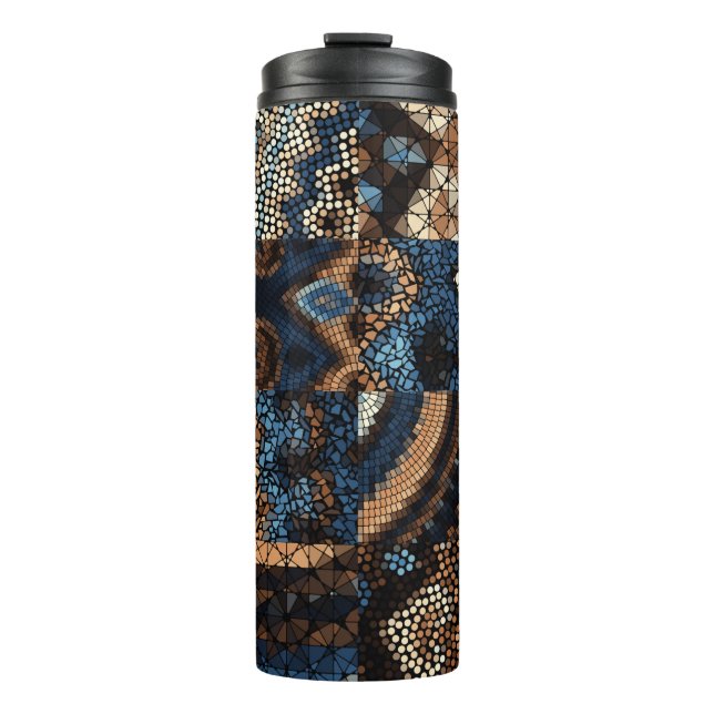 Comic elements seamless pattern with colourful wor thermal tumbler (Front)