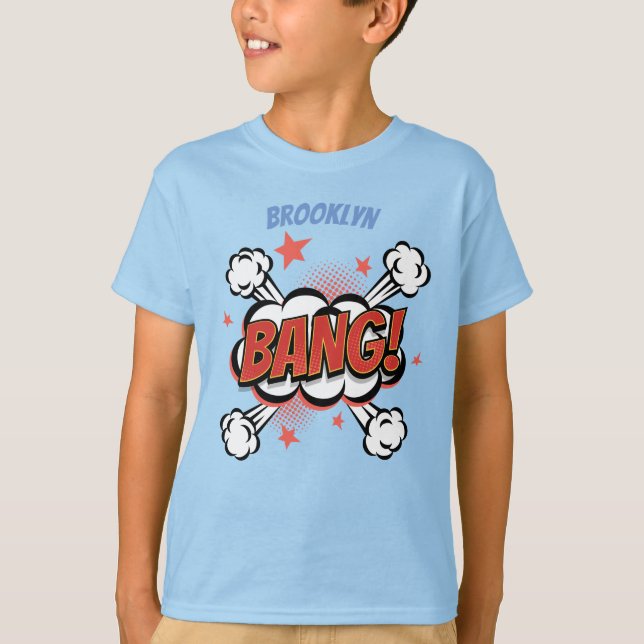 Comic explosion callout typography art T-Shirt (Front)