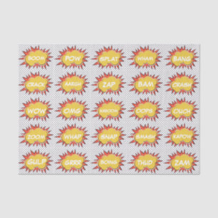 Comic Explosive Text Bubbles Pattern Tissue Paper