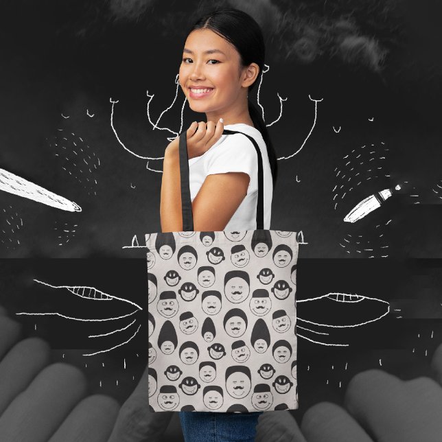 Comic faces tote bag (Creator Uploaded)