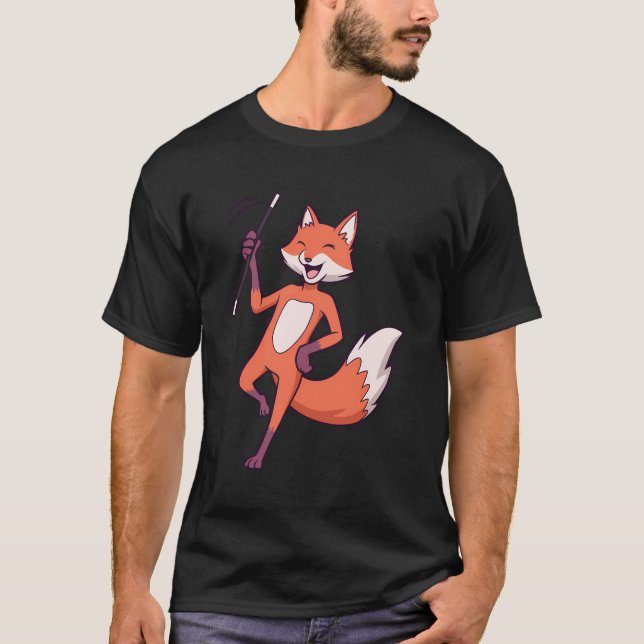 Comic Fox Twirling T-Shirt (Front)