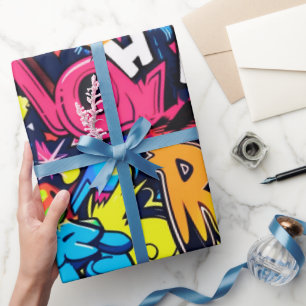 Comic Graffiti Pattern Wrapping Paper