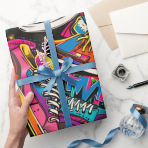 Comic Graffiti Pattern Wrapping Paper