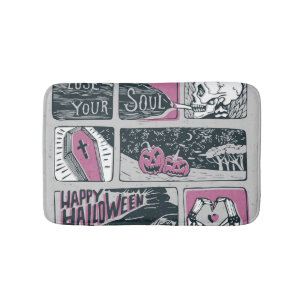 Comic Halloween: Fun Illustration Bath Mat