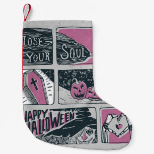 Comic Halloween: Fun Illustration Small Christmas Stocking
