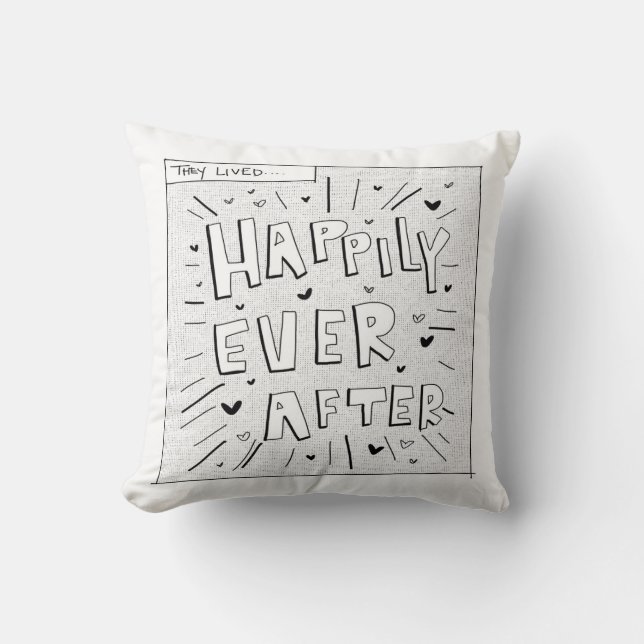 Comic inspired Happily Ever After Cushion (Front)