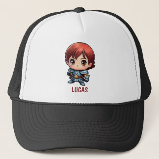 Comic Knight Chibi Kid Character Trucker Hat