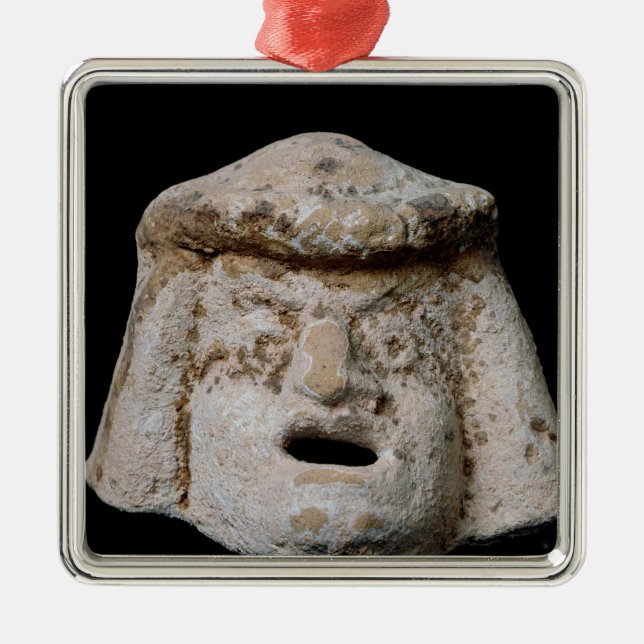 Comic mask metal tree decoration (Front)