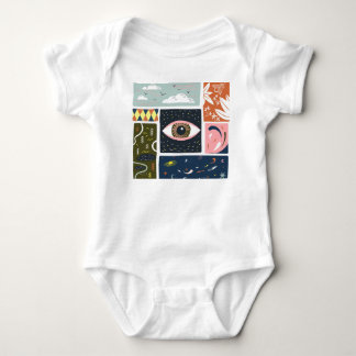 Comic Nature Space: Autumn Illustration Baby Bodysuit