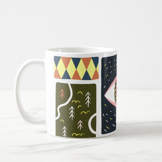 Comic Nature Space: Autumn Illustration Coffee Mug (Left)