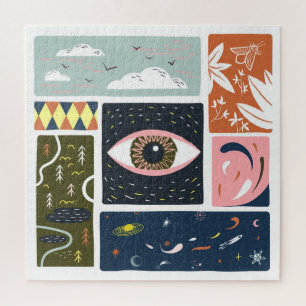 Comic Nature Space: Autumn Illustration Jigsaw Puzzle