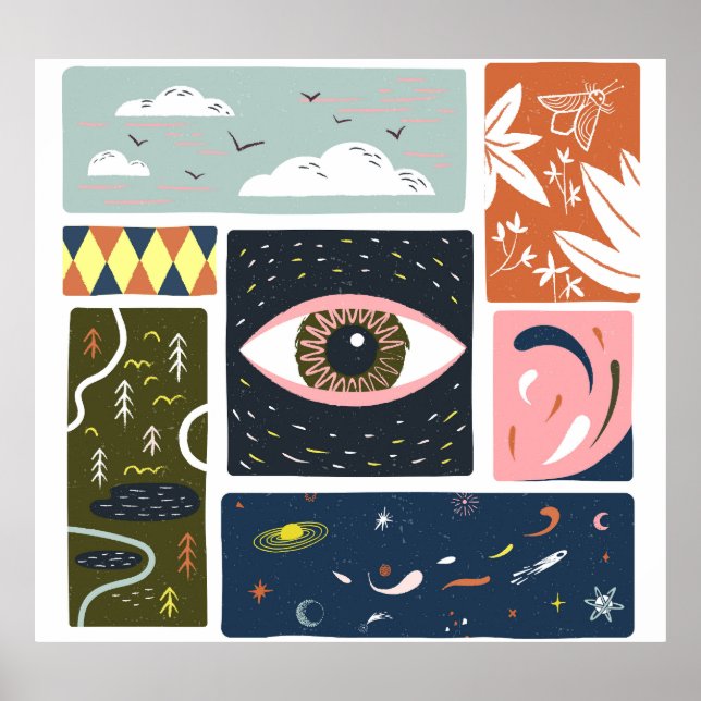 Comic Nature Space: Autumn Illustration Poster (Front)