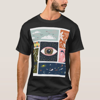 Comic Nature Space: Autumn Illustration T-Shirt