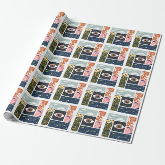 Comic Nature Space: Autumn Illustration Wrapping Paper