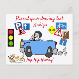 Comic Passed your Driving Test Personalised Postca Postcard