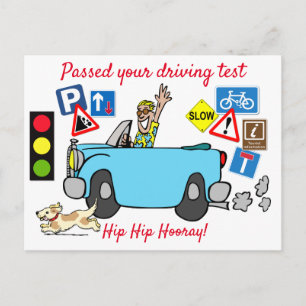 Comic Passed your Driving Test Postcard